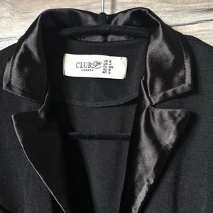 club l tuxedo wrap midi dress